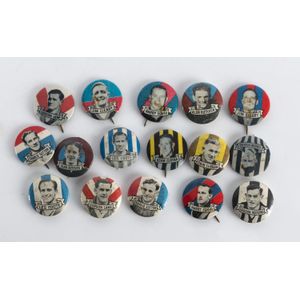 1950-51 Argus Prominent Footballers badges, including Charlie…