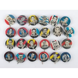 1950-51 Argus Prominent Footballers badges, including Dick…