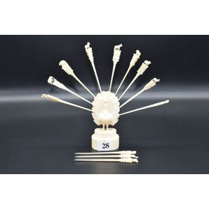 Ivory Peacock Toothpick Holder with 12 Picks - Toothpicks and toothpick  cases - Sundries