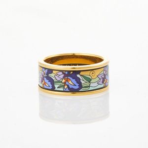 Frey Wille, Claude Monet, iris, enamel gold plated ring. Size K&hellip;