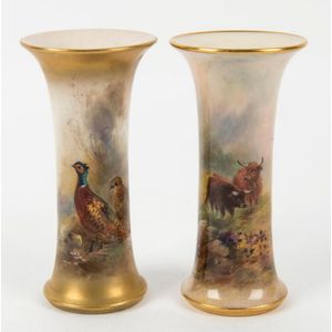 Royal Worcester pair of English porcelain vases, hand-painted… - Royal ...