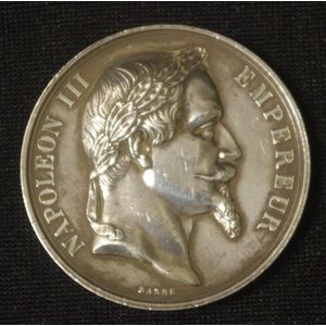 1866 French Napoleon III silver medallion engraved, ' La…