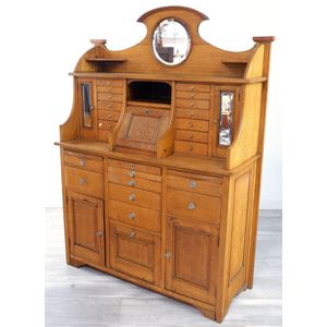 Early 20th century oak dentist cabinet with custom tool drawers,…