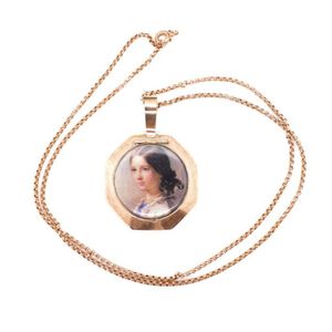 Antique rose gold locket and chain the belcher chain is marked…