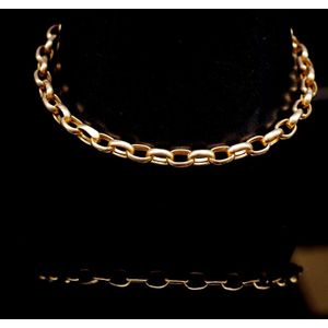 Vintage 9ct rose gold oval belcher chain bracelet marked 375…