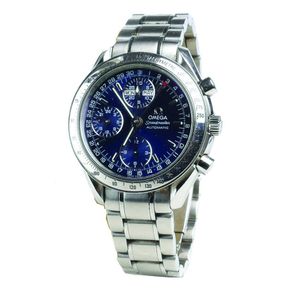 omega speedmaster triple date blue dial