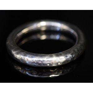 Sterling silver hand beaten silver bangle stamped MWS 925…