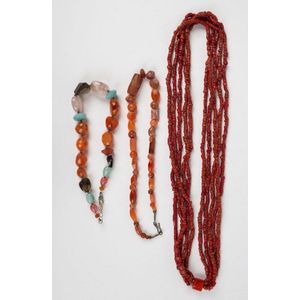Beautiful Red Stick And Tumbled Coral Beads / Branch Coral Beads,Strand 20  inch. long,Italian Red