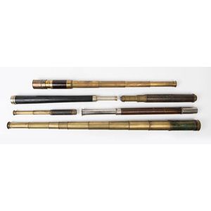 A collection of brass and nickel mounted telescopes, early 20th…