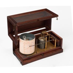 A mahogany cased barograph by Richard Freres, French, 19th…