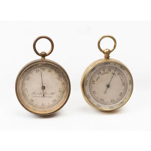 Brass pocket barometers, early 20th century two pocket…