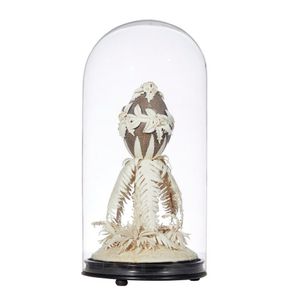 A rare kid leather mounted emu egg centrepiece, 19th century,…