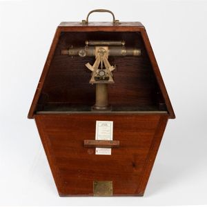 A brass surveyor's alidade by Henri Galopin, Melbourne, in a…