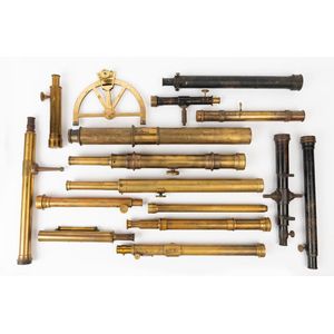 A large collection of vintage brass telescope and theodolite…