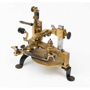 A brass watchmaker's wheel cutting engine, circa 1850, 33 cm…
