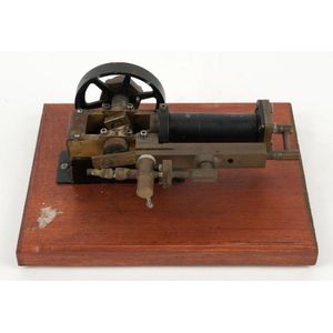 Handcrafted Horizontal Steam Engine on Timber Base with Flywheel ...