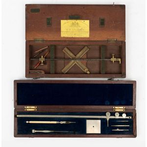 A boxed brass elliptical drawing gauge by W. F. Stanley, London…