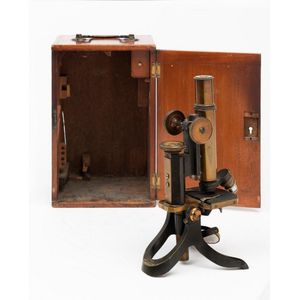 A brass boxed microscope by swift & Son, London, 19th century,…