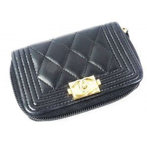 Boy Chanel Zipped coin purse, in quilted calf skin with Chanel&hellip;