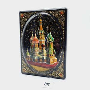 Trinket box, Russian lacquered hand painted box depicting…