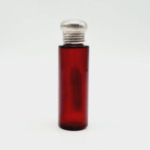 Vintage Bohemian Ruby hot Red Flashed Glass Perfume Scent Bottle & Stopper