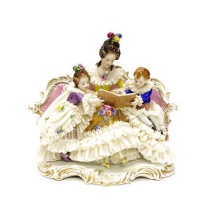 Good Dresden ceramic figure mother & children, figure of…