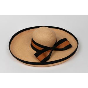 Fiona Powell millenary, over sized large straw hat with a bow,&hellip;