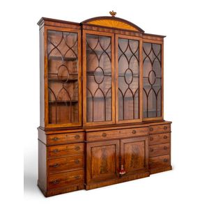 An exceptional marquetry and parquetry inlaid mahogany&hellip;