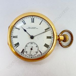 18ct Gold Open Face Pocket Watch By Ingomar, Geo. White - Watches 