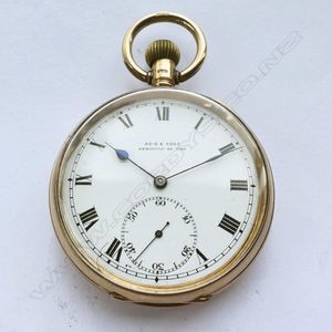 Reid & Sons Newcastle 9ct Gold Pocket Watch, Enamel Dial - Watches ...