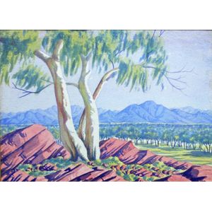 Oscar Namatjira (1922-1991), 'The Outback', watercolour on…