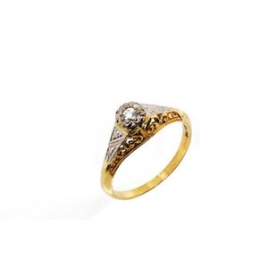 Art Deco diamond & 18ct yellow gold ring (star) with a star… - Rings ...