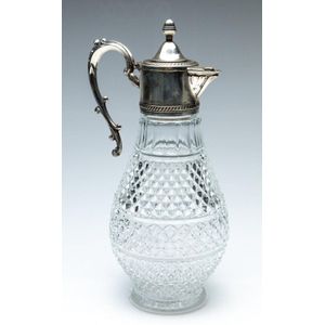 A Victorian silverplated English claret jug, height 32 cm