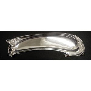 Art Nouveau WMF silver plate tray with an in relief leaf…
