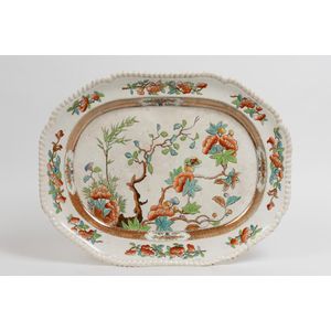 A Spode 'Oriental' pattern meat platter, mid 19th century, the&hellip;