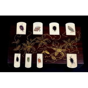 Antique Japanese whist counter with shibayama inlaid scoring…