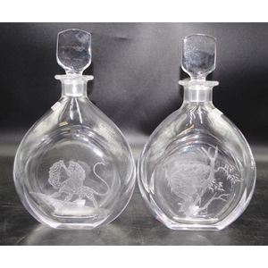 Two Orrefors crystal Australiana decanters each with signed…