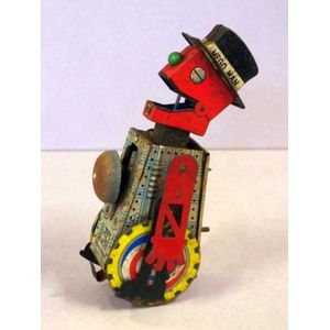 Vintage 1960s tin Mego man robot, Japanese clockwork, 17 cm…