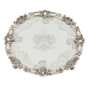A large Victorian silver salver, maker's mark indistinct,…