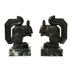 A pair of Art Deco bronze bookends by Max Le Verrier&hellip;