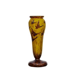 A Le verre Francais 'Halbrans' cameo glass vase in yellow and&hellip;
