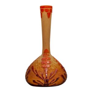 A Le verre Francais cameo glass bottle vase in mottled yellow&hellip;