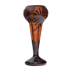 A Le verre Francais 'Cocotiers' cameo glass vase in orange, the&hellip;