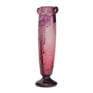 A Le verre Francais 'Eglantines' cameo glass vase in purple,&hellip;