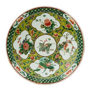 A Chinese Lime-Ground famille verte dish, Qing Dynasty… - Ceramics ...