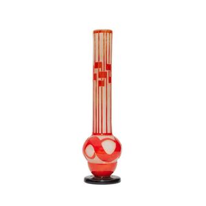 A Le verre Francais cameo glass bottle vase in orange and white,&hellip;