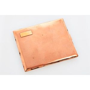 Gold cigarette case, 9ct rose gold, of rectangular shape,…