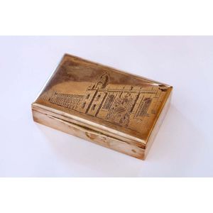 A Portugese silver cigar box, 20th century, incised to the top…