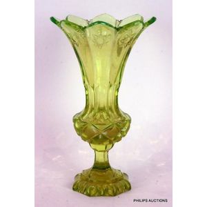 The Green Eyed Lady - This 1930's uranium glass biscuit barrel