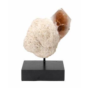 Imperial Topaz on Clevelandite, from Pakistan, on display stand,…